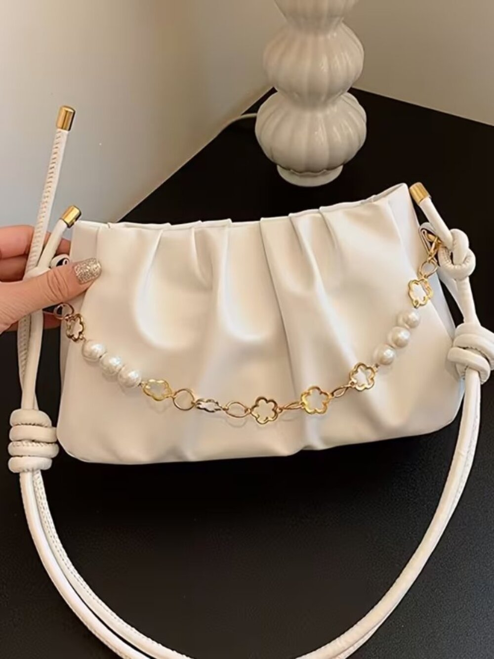 White Bowknot Sweet Girly Style Shoulder Crossbody/underarm Bag